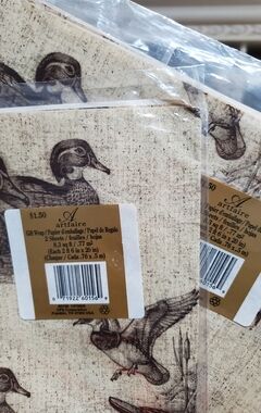 Set of 2 Vintage 90s Rustic Duck Lodge Gift Wrap Packs Cabin Decor Style NOS NIP